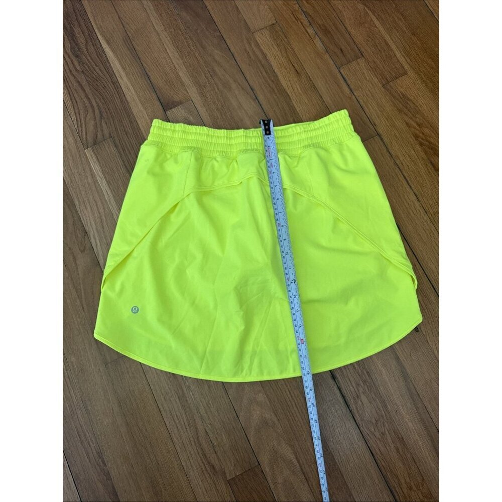 Lululemon Women's Hotty Hot High-Rise Skirt Skorts neon Highlight Yellow Size 10 - Picture 7 of 7